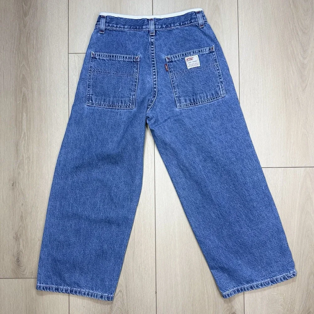 VTG Y2K Levi's Dry Goods‎ Carpenter Jeans Kids 10 Wide Leg Utility Denim Pants